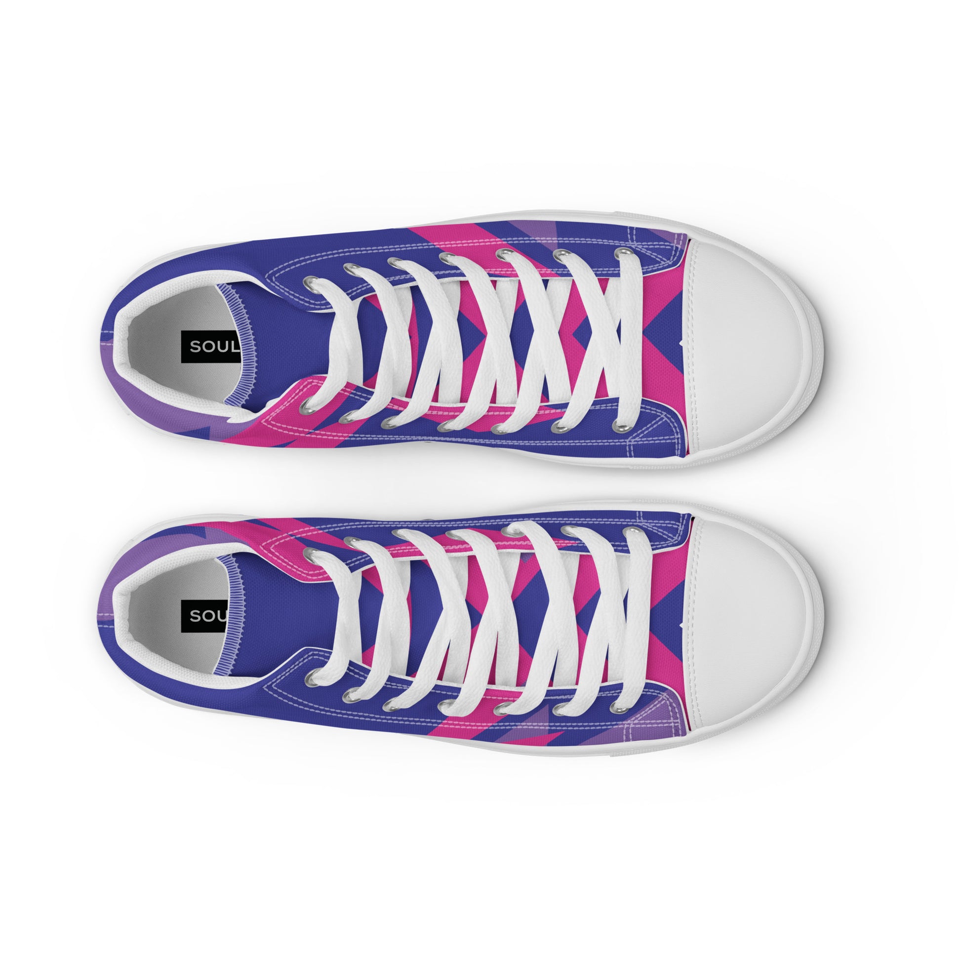 BE BRAVE Women’s High Top Canvas Shoes (Purple, Pink) - SOULSKY