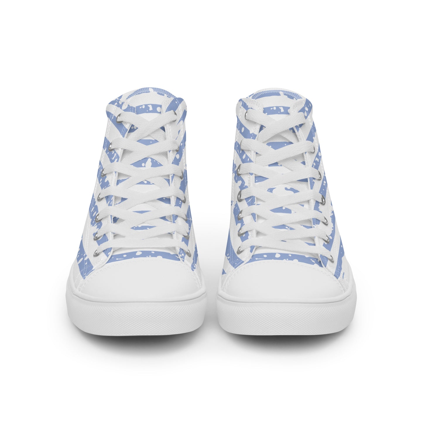 SHINE BRIGHT Women's High Top Canvas Shoes (Light Blue)