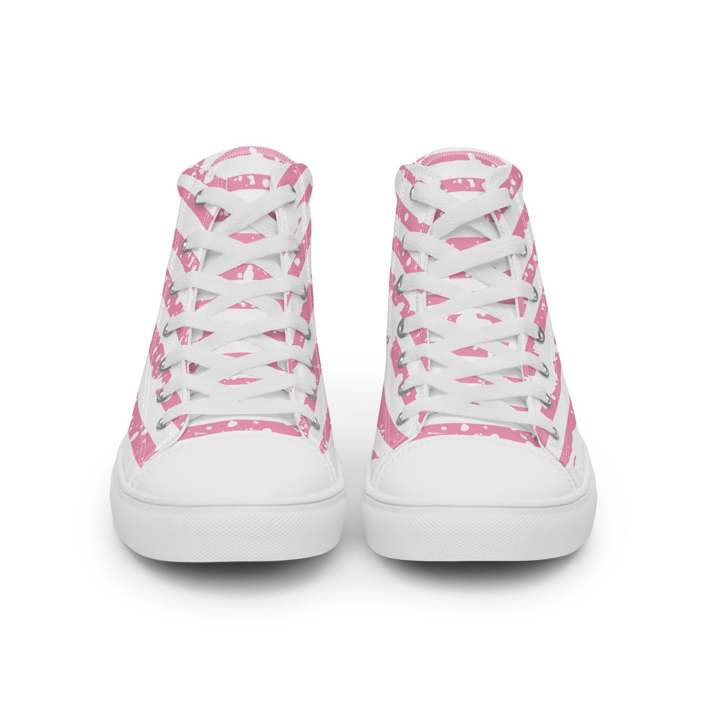 SHINE BRIGHT Women's High Top Canvas Shoes (Pink)