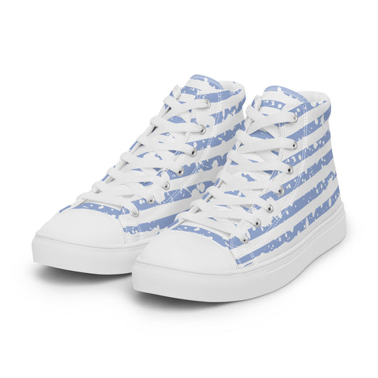 SHINE BRIGHT Women's High Top Canvas Shoes (Light Blue) - SOULSKY