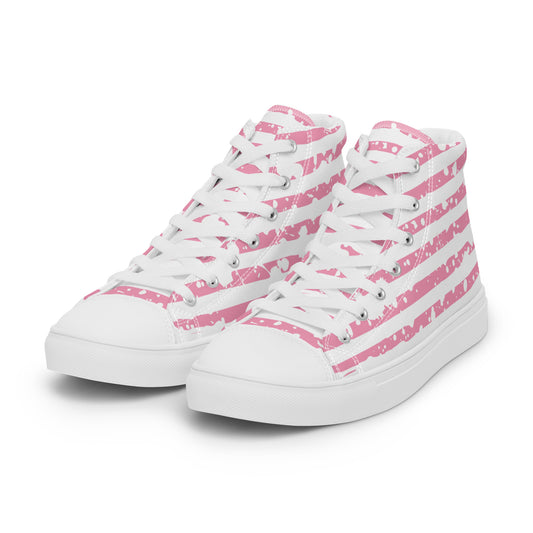 SHINE BRIGHT Women's High Top Canvas Shoes (Pink) - SOULSKY