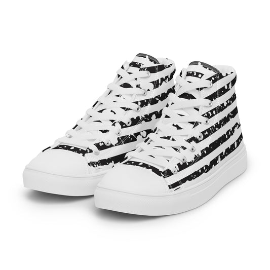 SHINE BRIGHT Women's High Top Canvas Shoes (Black) - SOULSKY