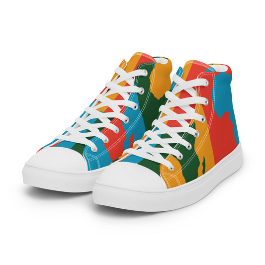 AFRICA WARHOL Women's High Top Canvas Shoes (Bright) - SOULSKY