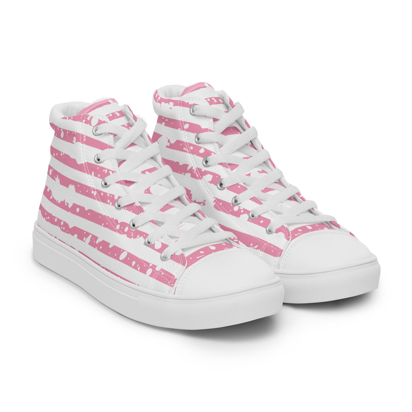 SHINE BRIGHT Women's High Top Canvas Shoes (Pink)