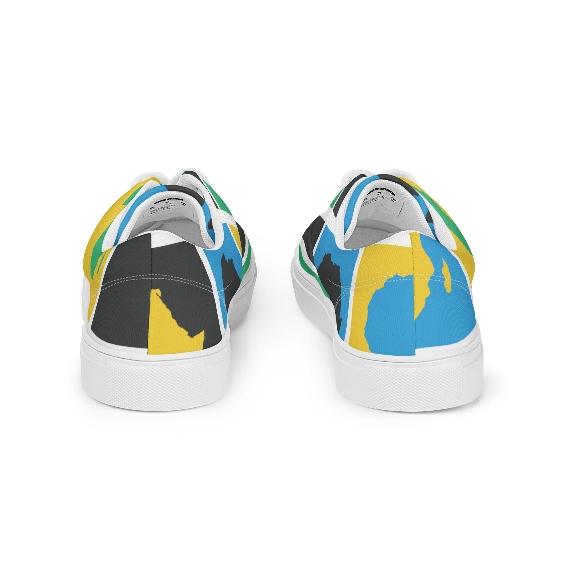 AFRICA WARHOL Women’s Lace-Up Canvas Shoes (Green, Yellow, Turquoise) - SOULSKY