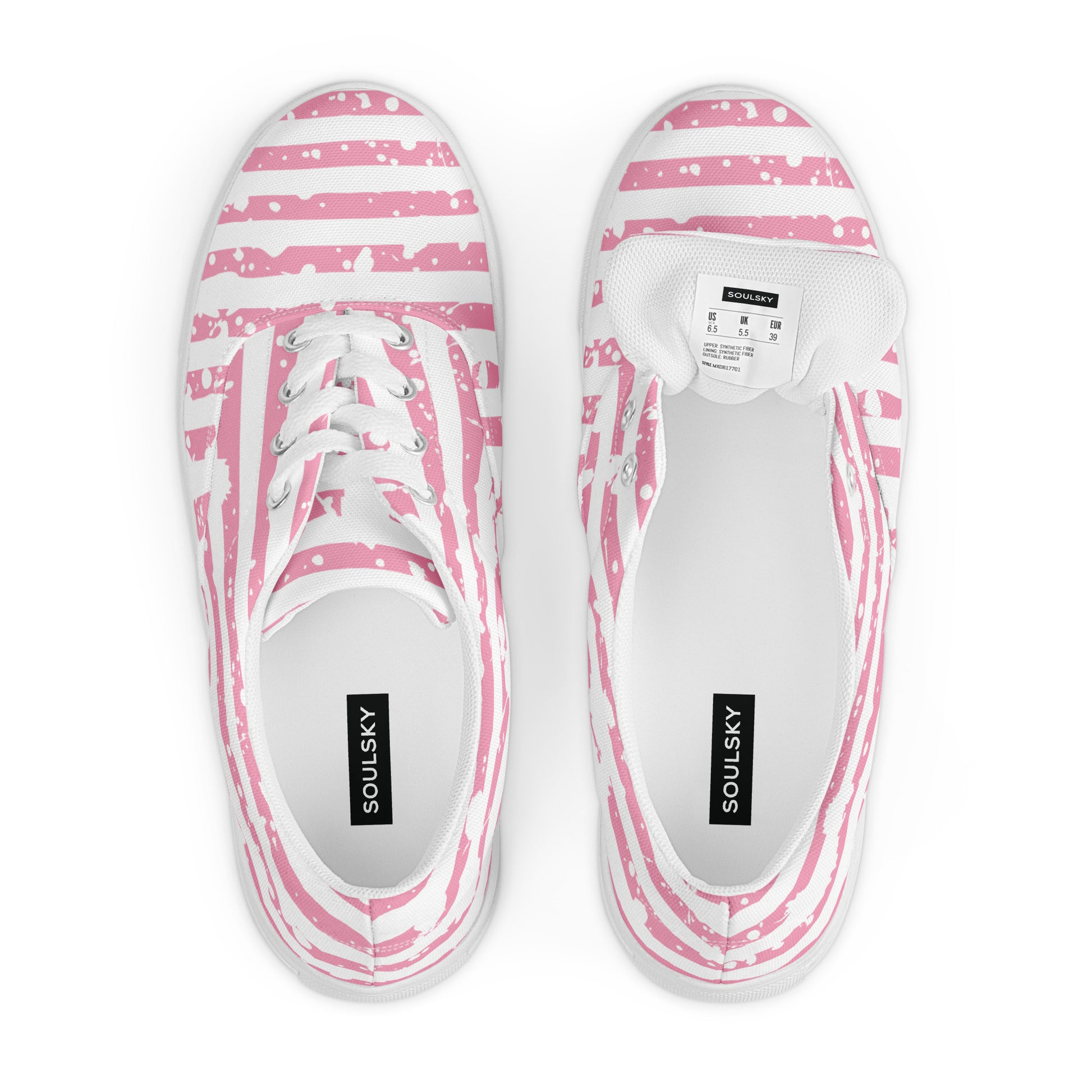 SHINE BRIGHT Women’s Lace-Up Canvas Shoes (Pink) - SOULSKY