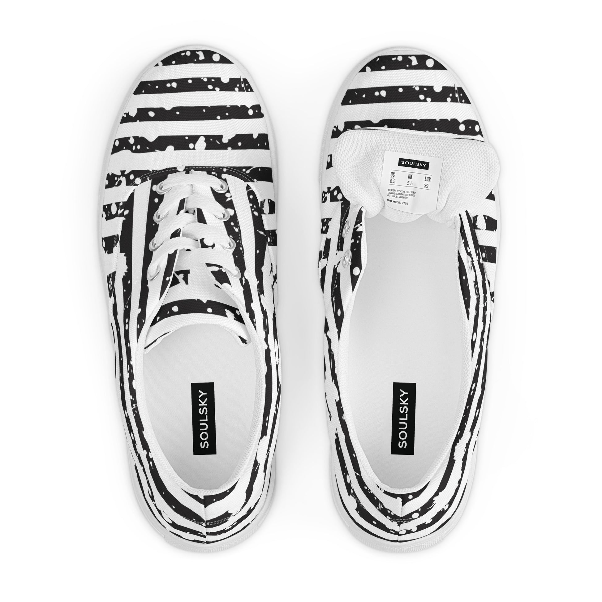 SHINE BRIGHT Women’s Lace-Up Canvas Shoes (Black) - SOULSKY