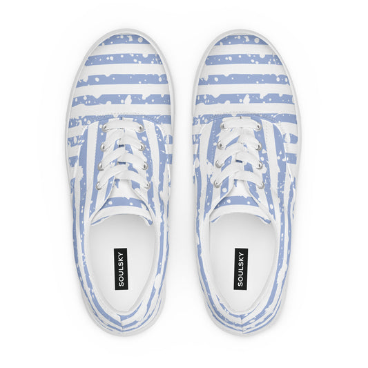 SHINE BRIGHT Women’s Lace-Up Canvas Shoes (Light Blue) - SOULSKY