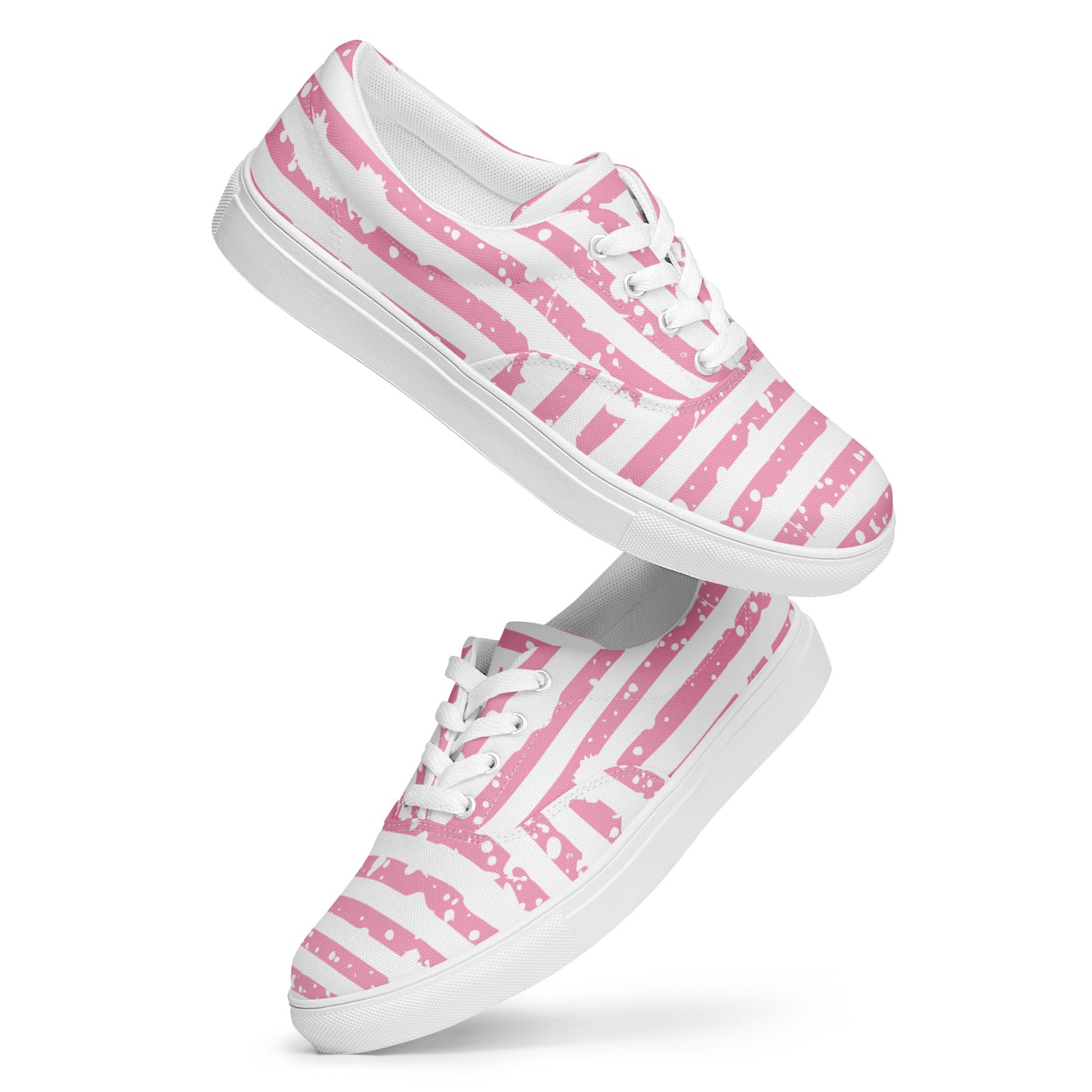 SHINE BRIGHT Women’s Lace-Up Canvas Shoes (Pink)