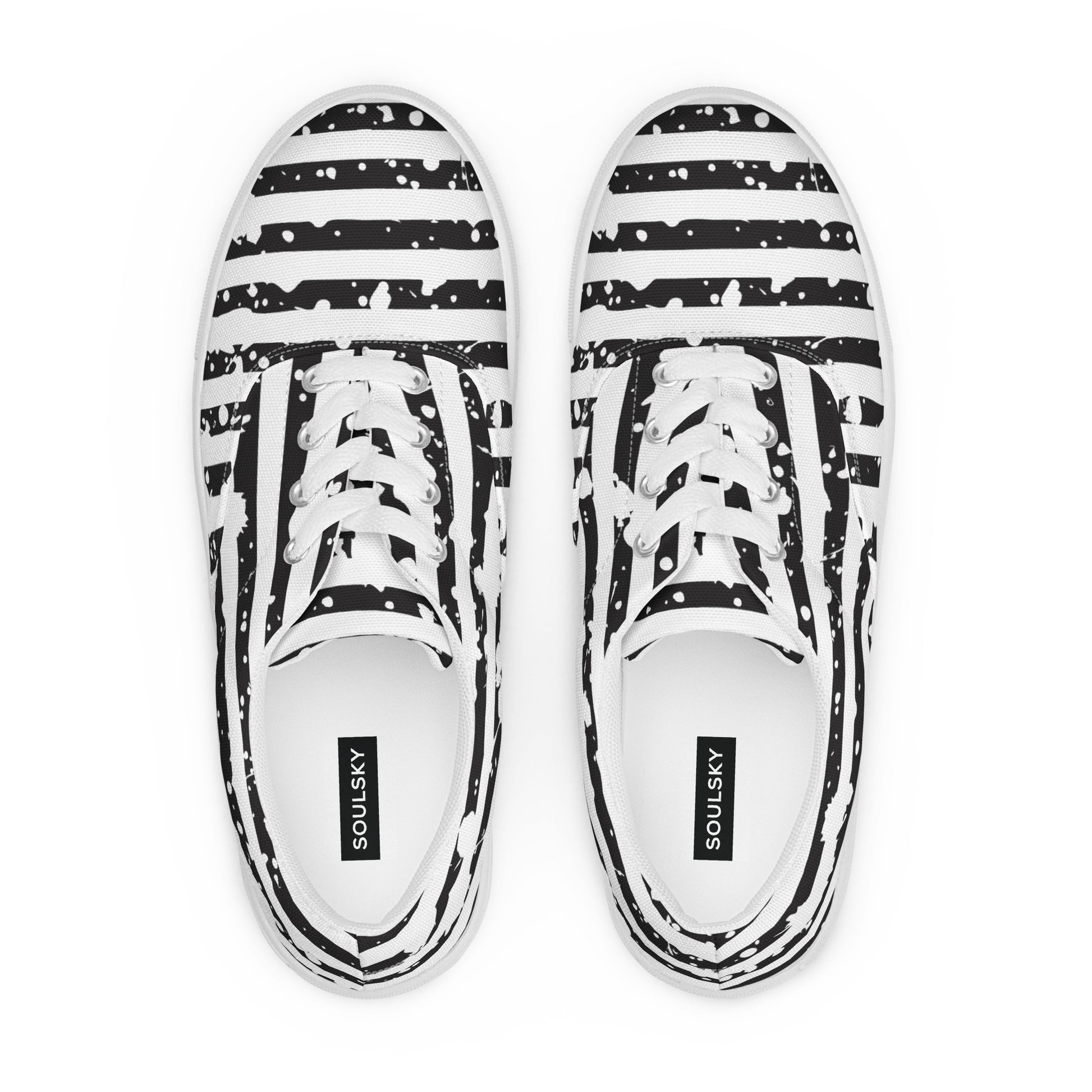 SHINE BRIGHT Women’s Lace-Up Canvas Shoes (Black) - SOULSKY