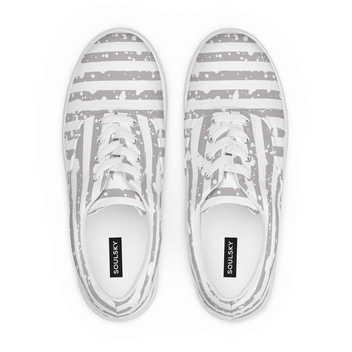 SHINE BRIGHT Women’s Lace-Up Canvas Shoes (Light Gray)
