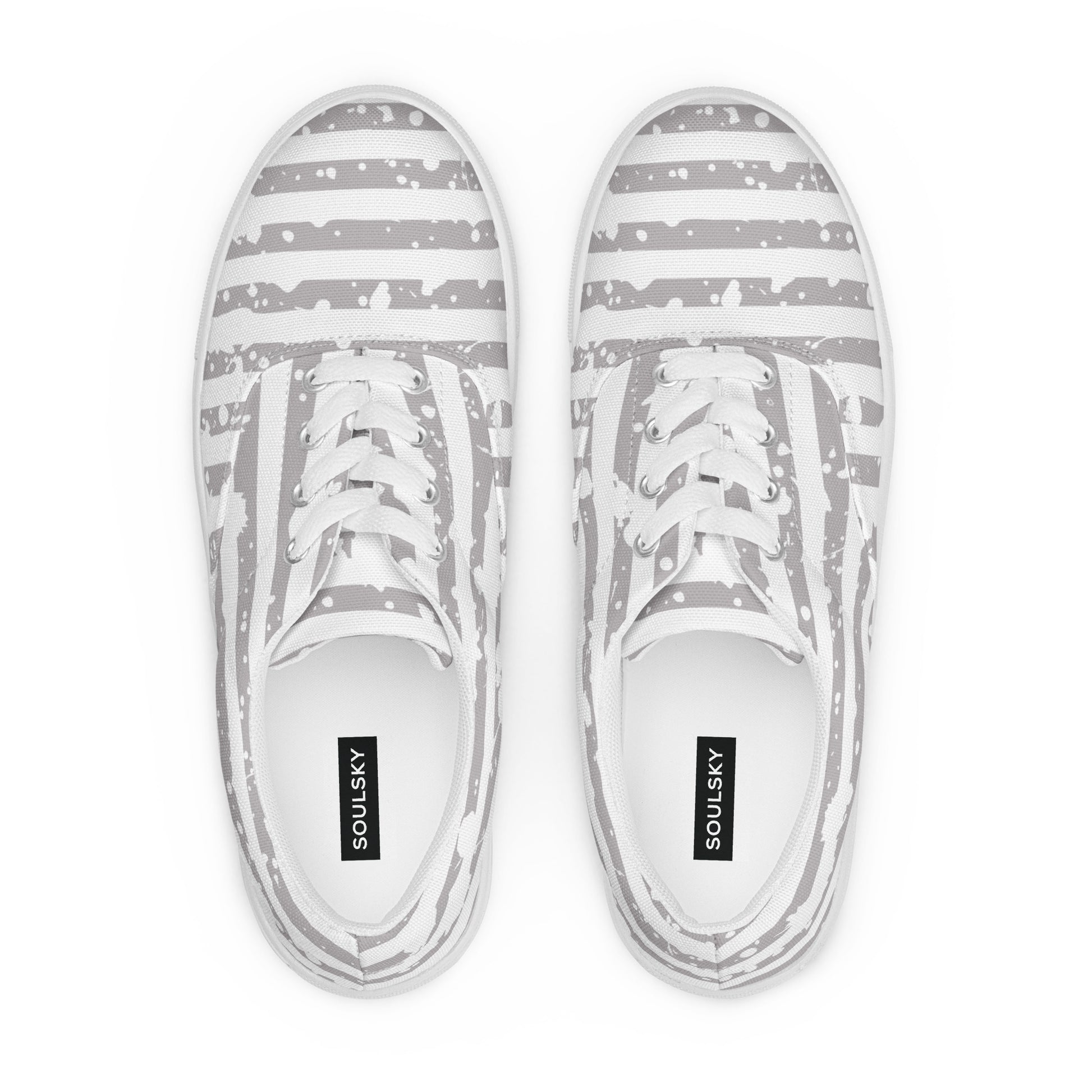 SHINE BRIGHT Women’s Lace-Up Canvas Shoes (Light Gray) - SOULSKY