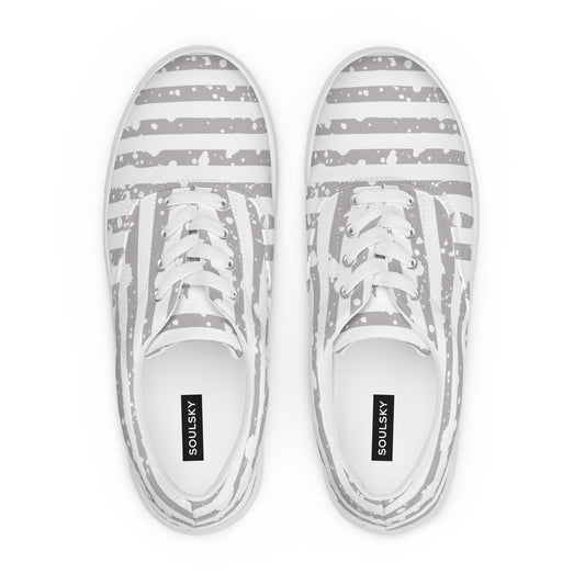 SHINE BRIGHT Women’s Lace-Up Canvas Shoes (Light Gray) - SOULSKY