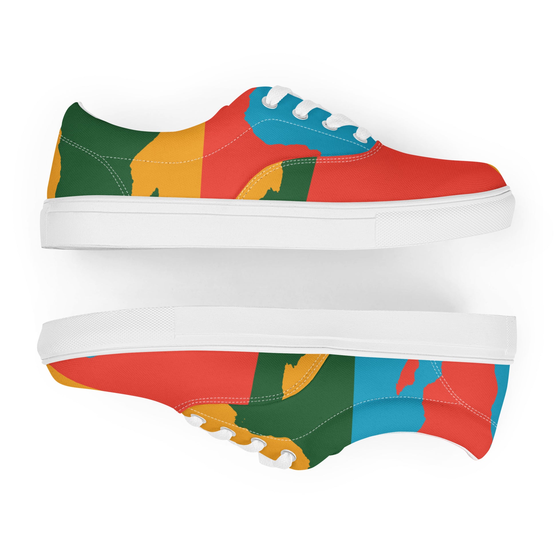 AFRICA WARHOL Women’s Lace-Up Canvas Shoes (Bright) - SOULSKY