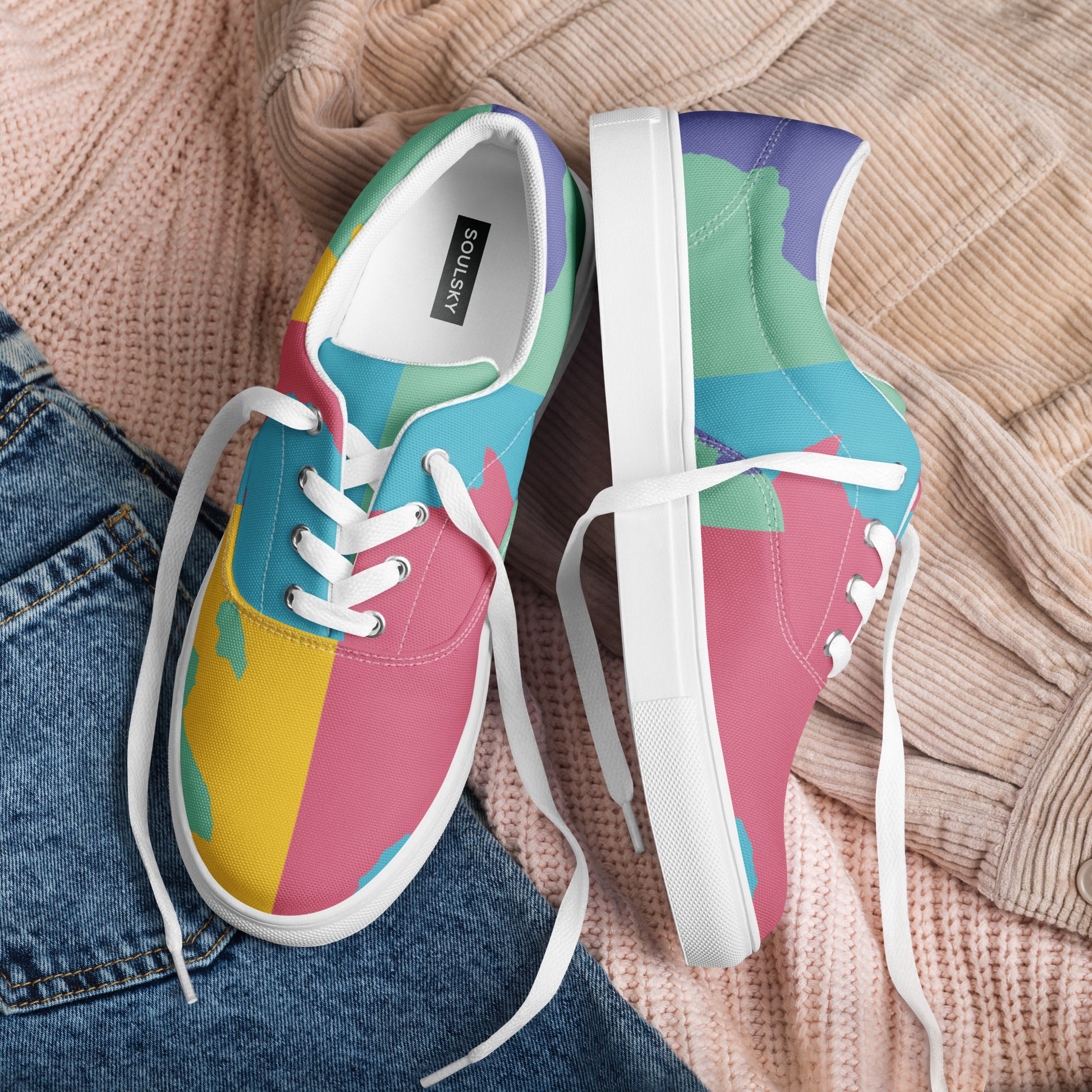 AFRICA WARHOL Women’s Lace-Up Canvas Shoes (Retro) - SOULSKY