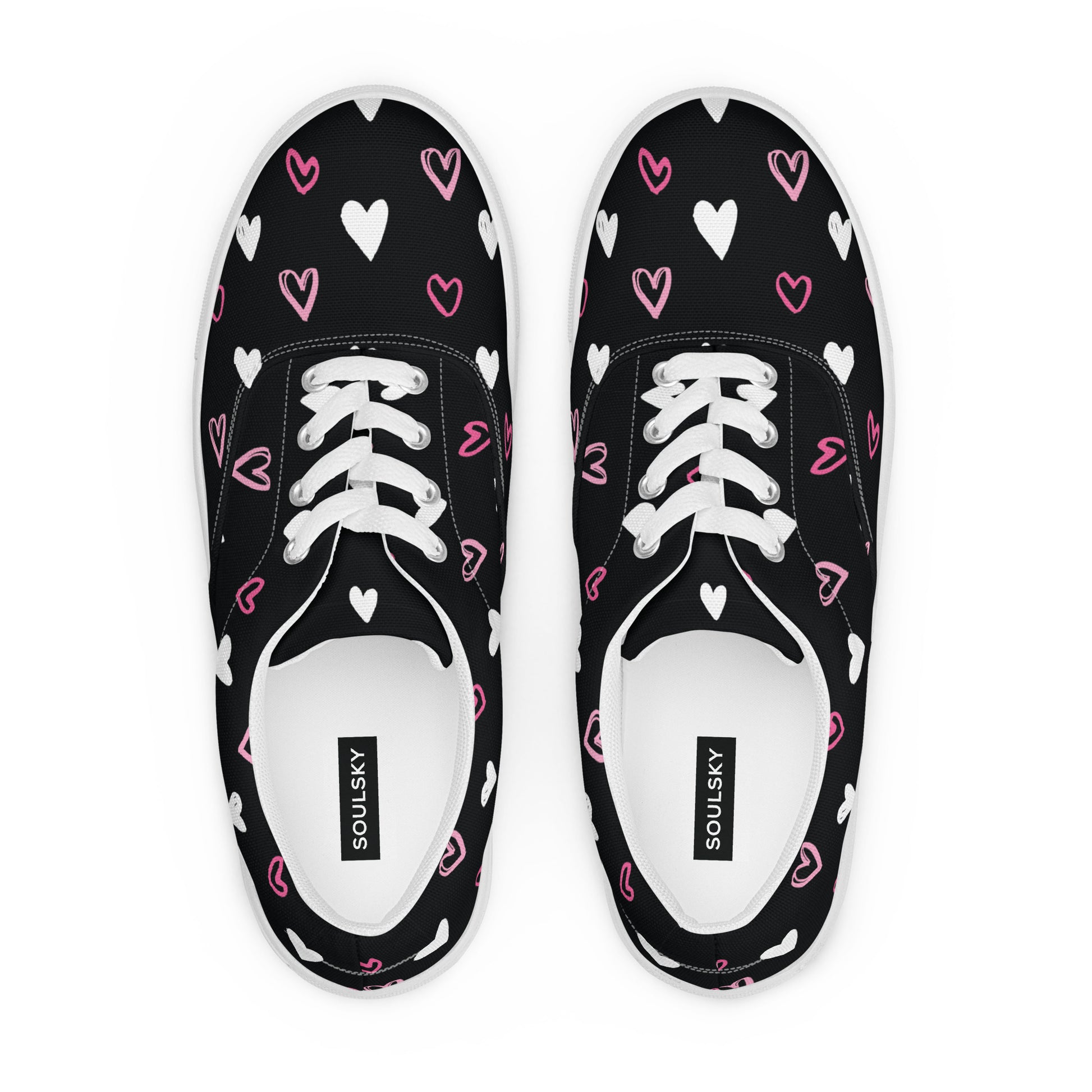 BE MY VALENTINE Women’s Lace-Up Canvas Shoes - SOULSKY