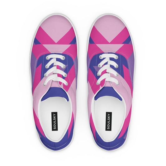 BE BRAVE Women’s Lace-Up Canvas Shoes (Pink) - SOULSKY