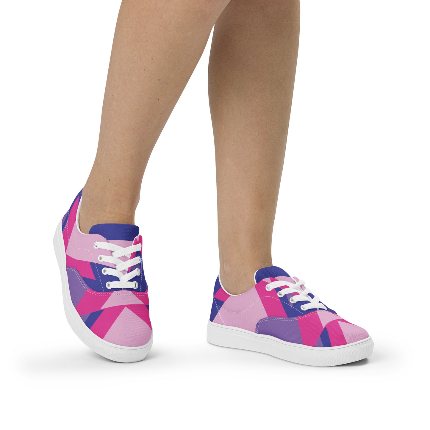 BE BRAVE Women’s Lace-Up Canvas Shoes (Pink)