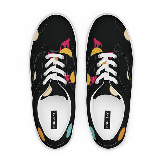 NEVER GIVE UP Women’s Lace-Up Canvas Shoes - SOULSKY