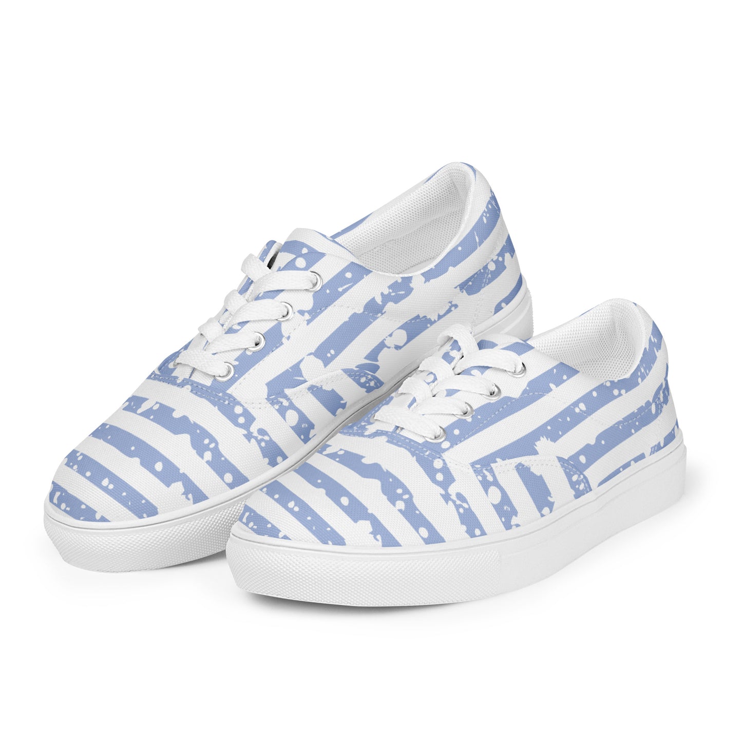 SHINE BRIGHT Women’s Lace-Up Canvas Shoes (Light Blue)