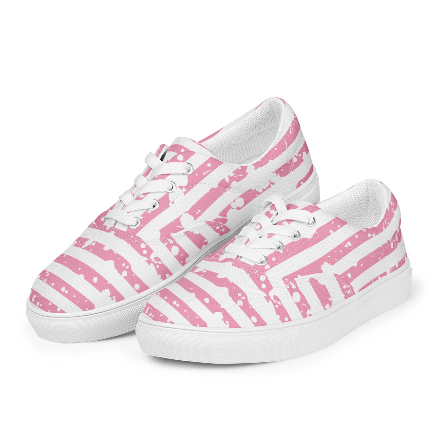 SHINE BRIGHT Women’s Lace-Up Canvas Shoes (Pink)
