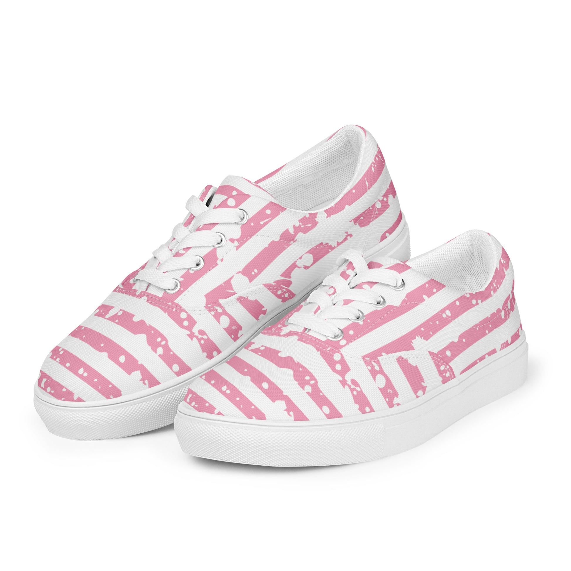 SHINE BRIGHT Women’s Lace-Up Canvas Shoes (Pink) - SOULSKY
