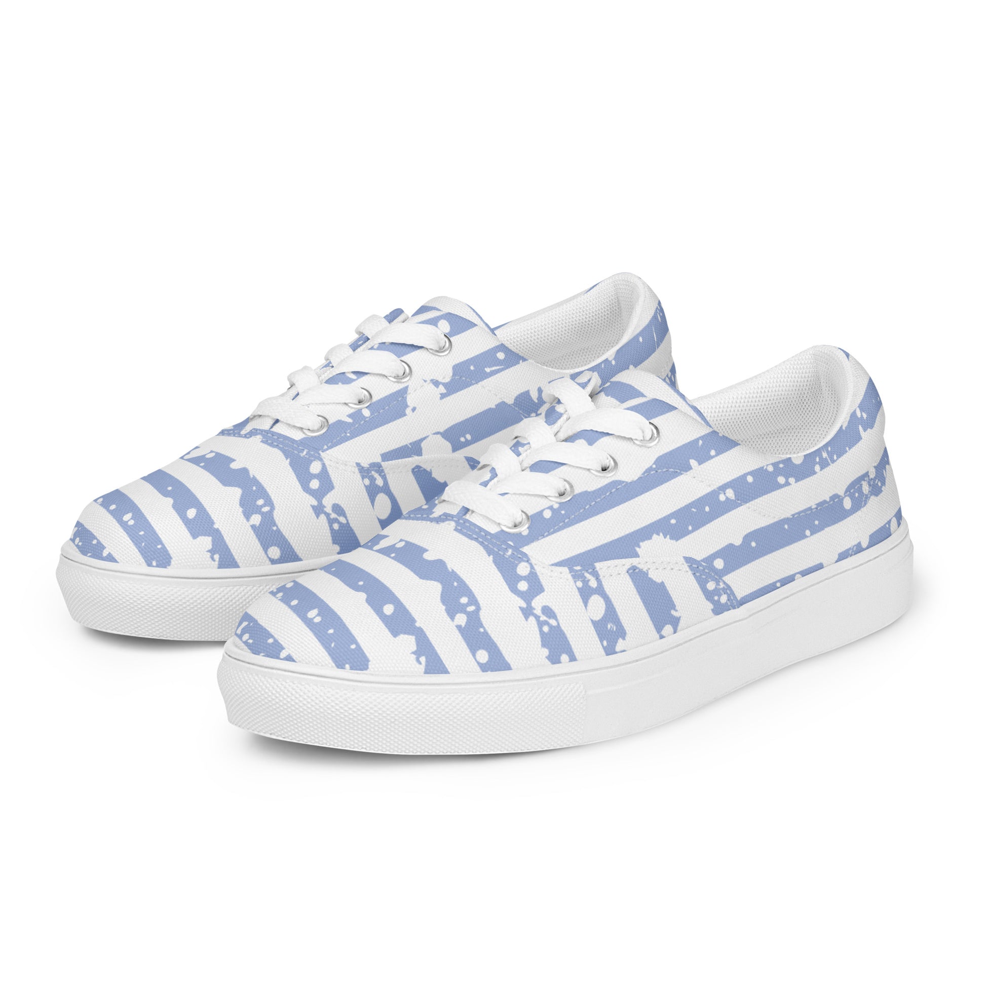 SHINE BRIGHT Women’s Lace-Up Canvas Shoes (Light Blue) - SOULSKY