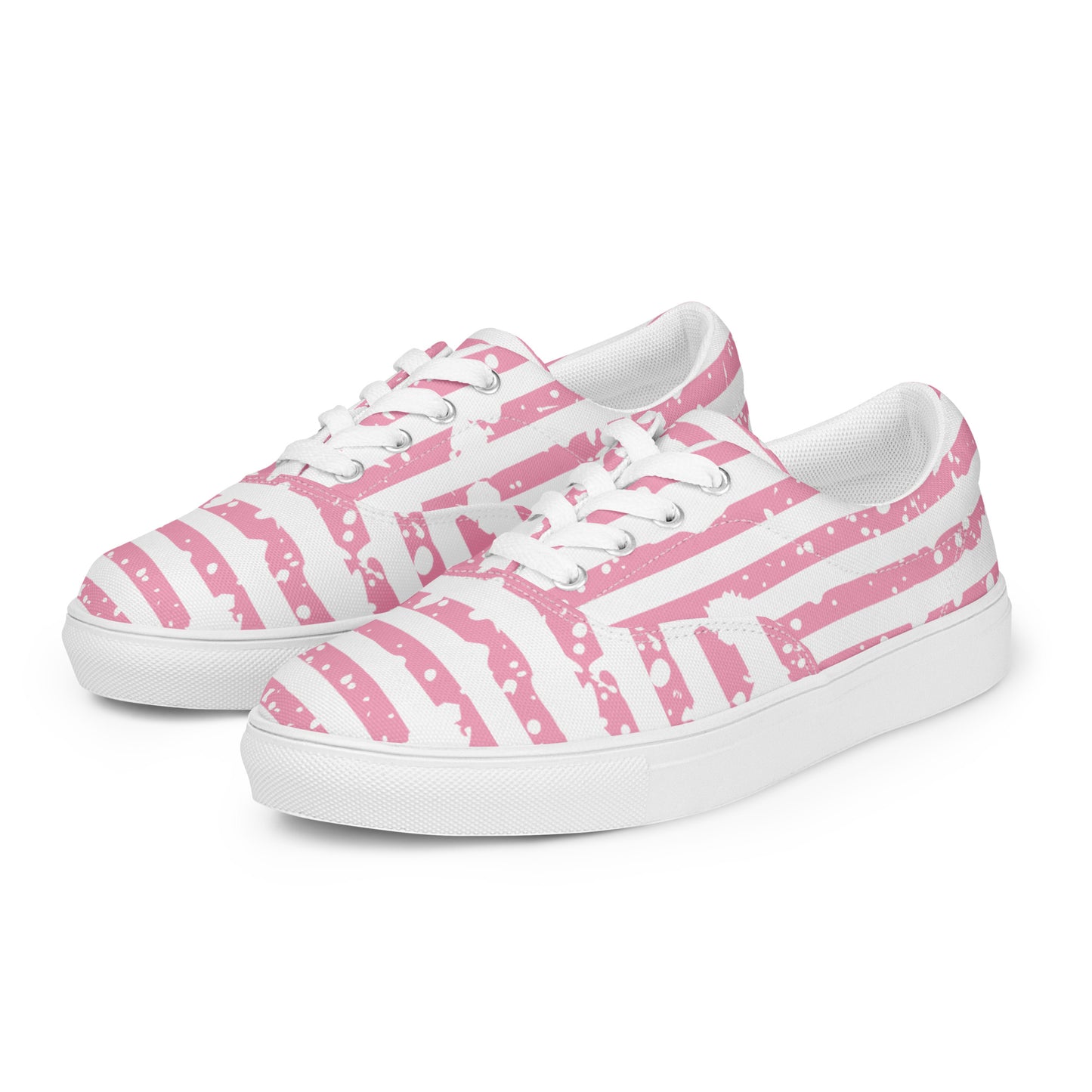 SHINE BRIGHT Women’s Lace-Up Canvas Shoes (Pink)