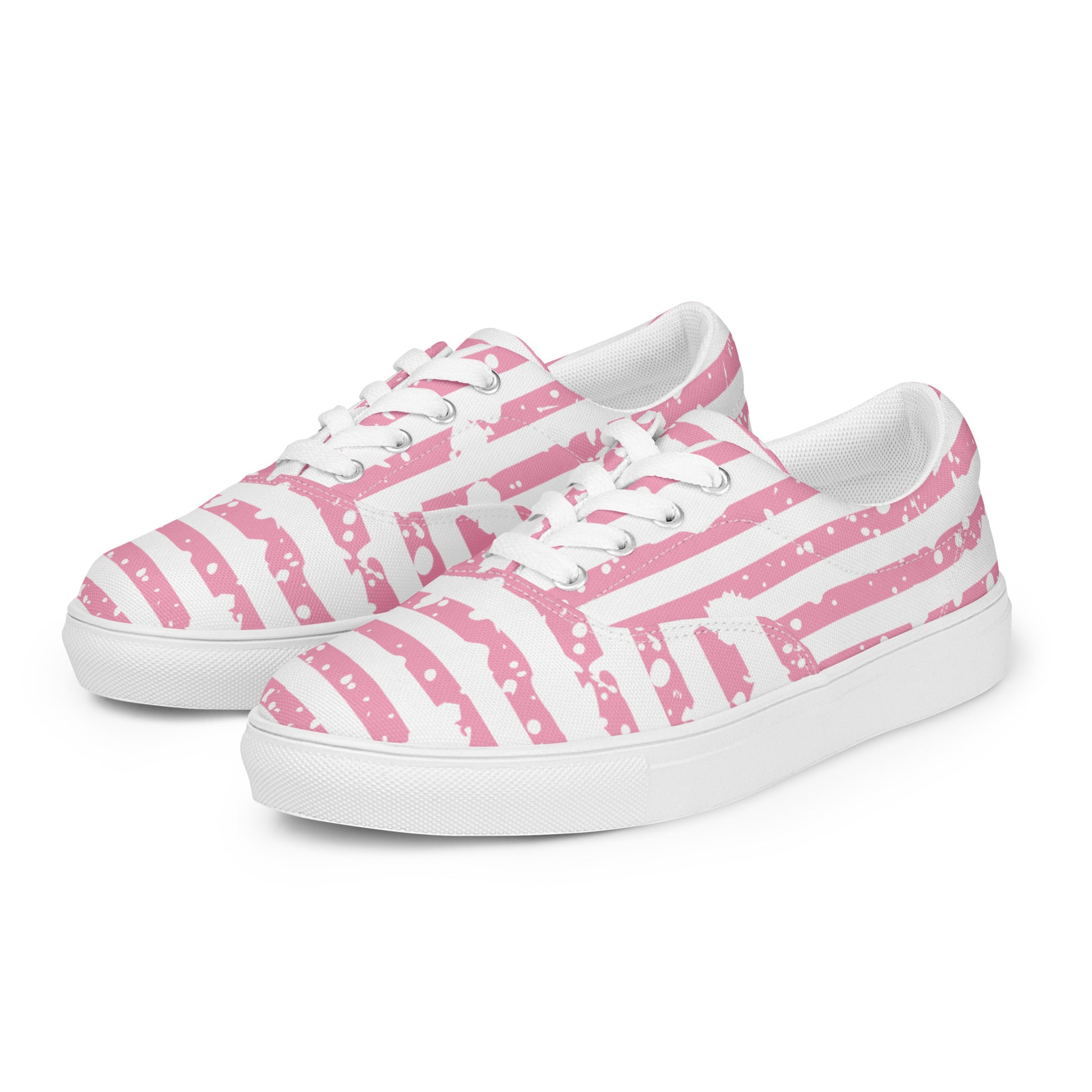 SHINE BRIGHT Women’s Lace-Up Canvas Shoes (Pink) - SOULSKY