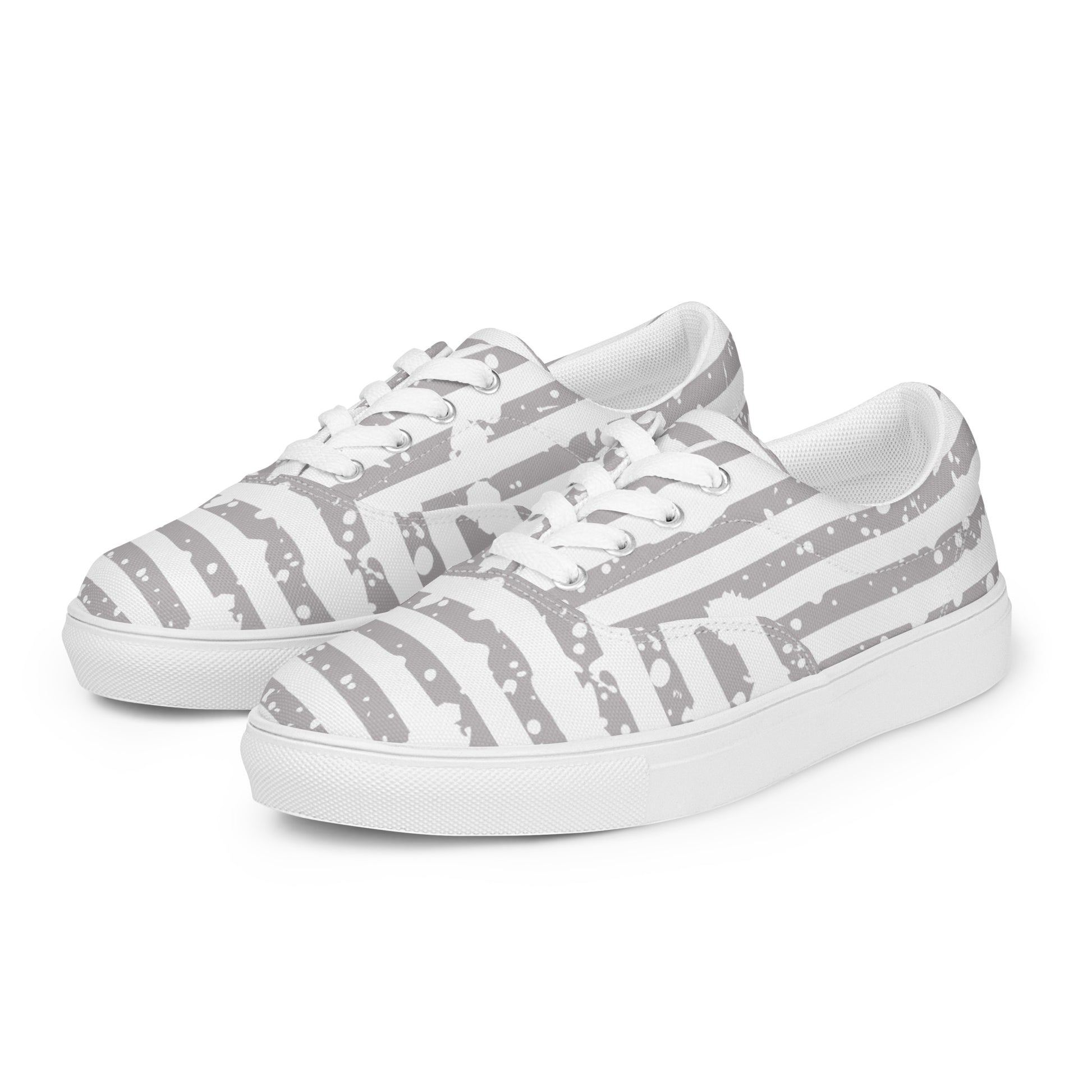 SHINE BRIGHT Women’s Lace-Up Canvas Shoes (Light Gray) - SOULSKY