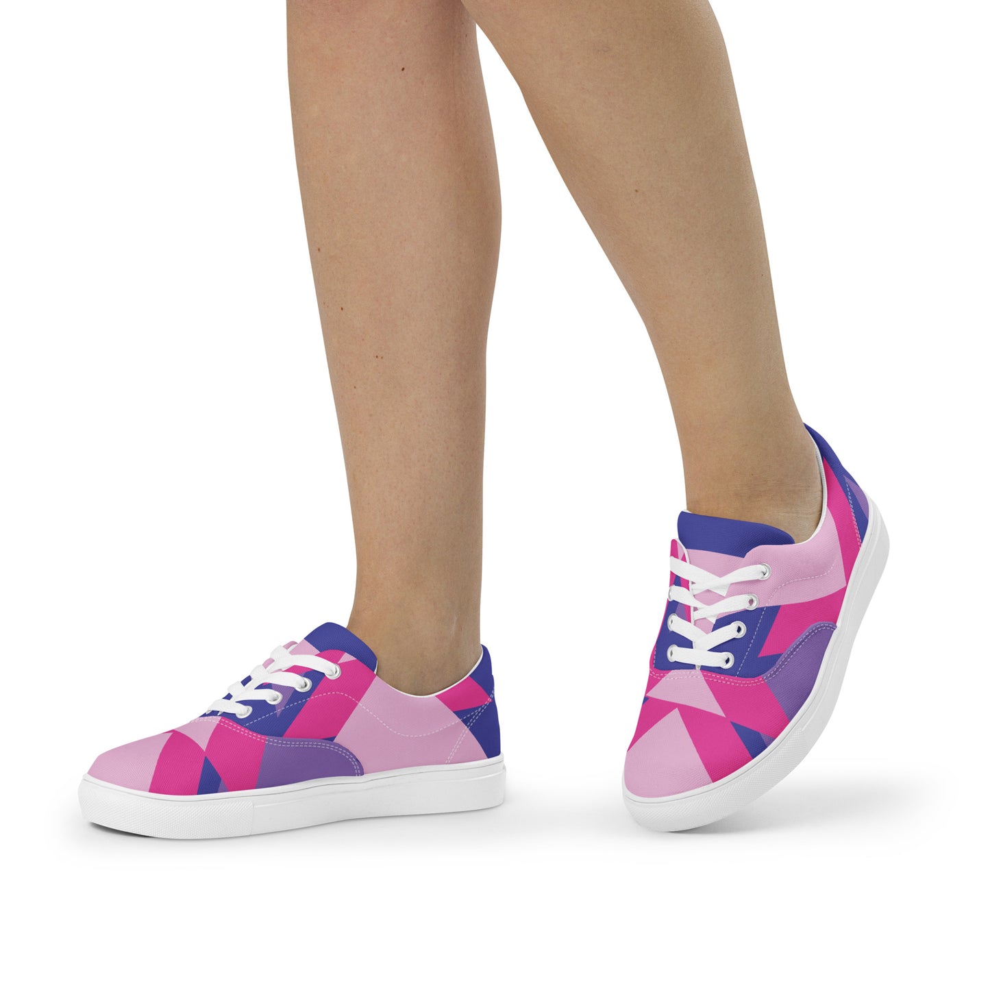 BE BRAVE Women’s Lace-Up Canvas Shoes (Pink)