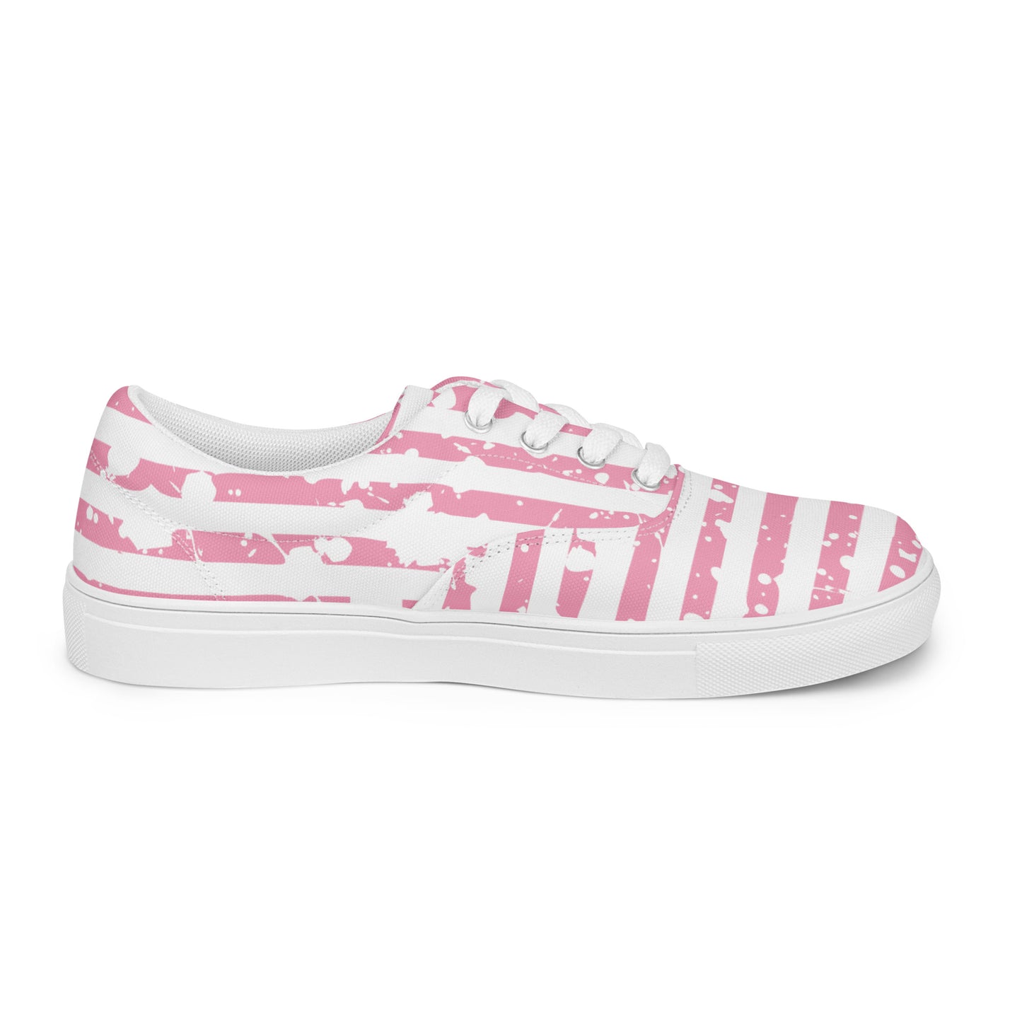SHINE BRIGHT Women’s Lace-Up Canvas Shoes (Pink)