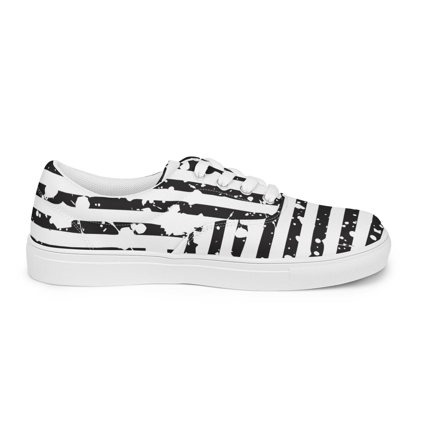 SHINE BRIGHT Women’s Lace-Up Canvas Shoes (Black)