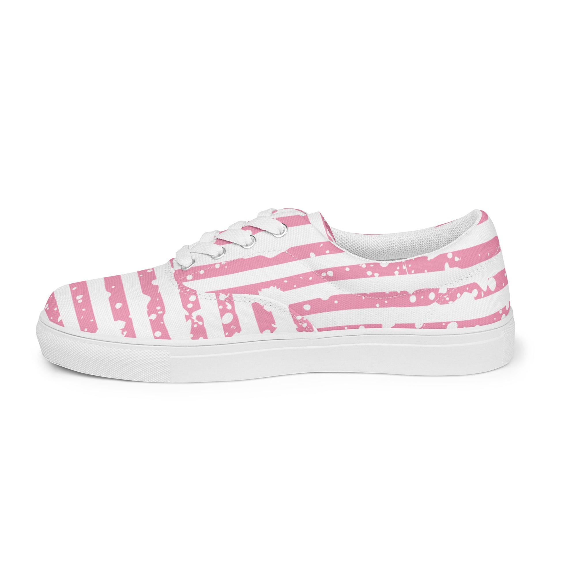SHINE BRIGHT Women’s Lace-Up Canvas Shoes (Pink) - SOULSKY