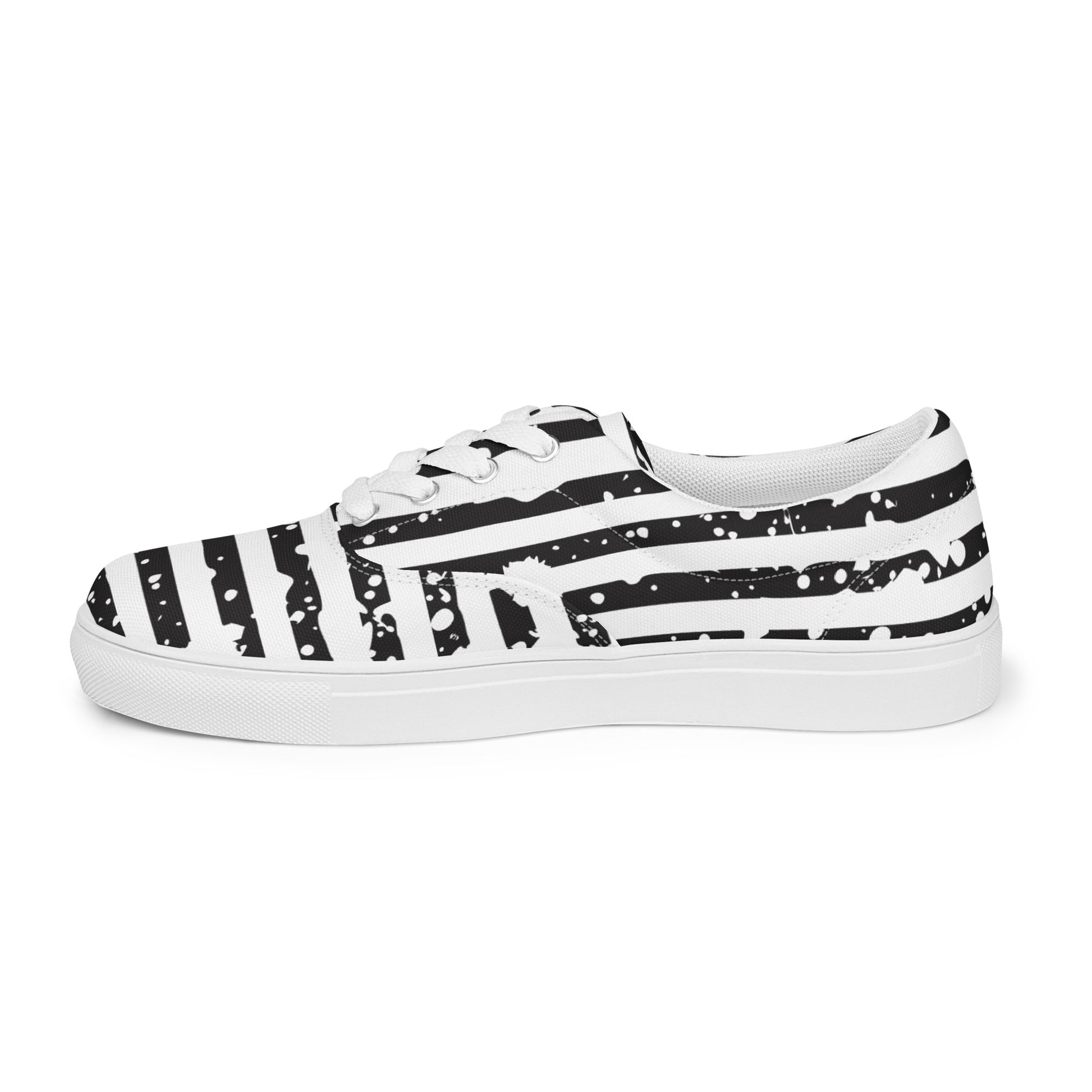 SHINE BRIGHT Women’s Lace-Up Canvas Shoes (Black) - SOULSKY