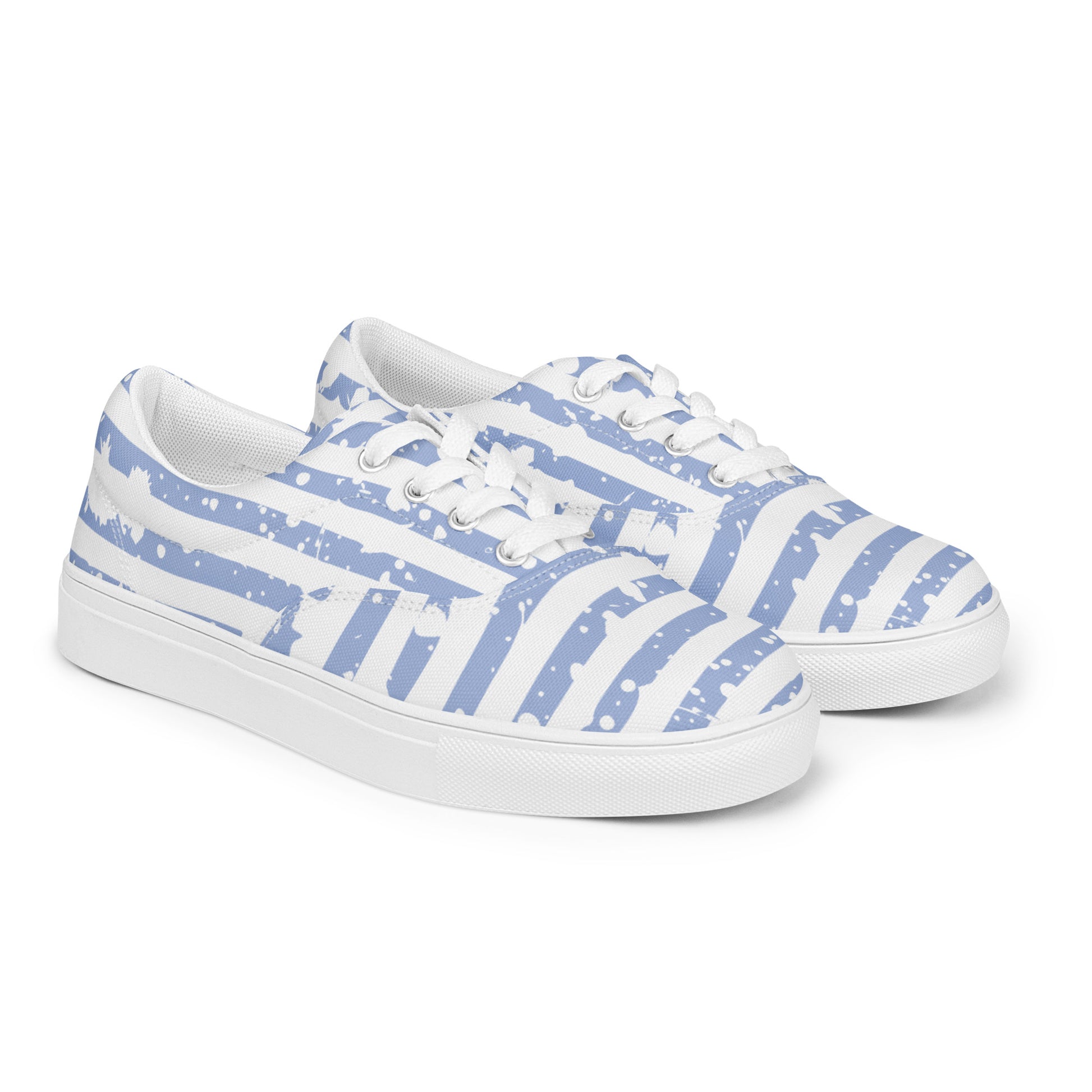 SHINE BRIGHT Women’s Lace-Up Canvas Shoes (Light Blue) - SOULSKY