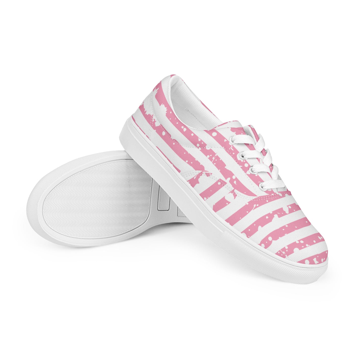 SHINE BRIGHT Women’s Lace-Up Canvas Shoes (Pink)