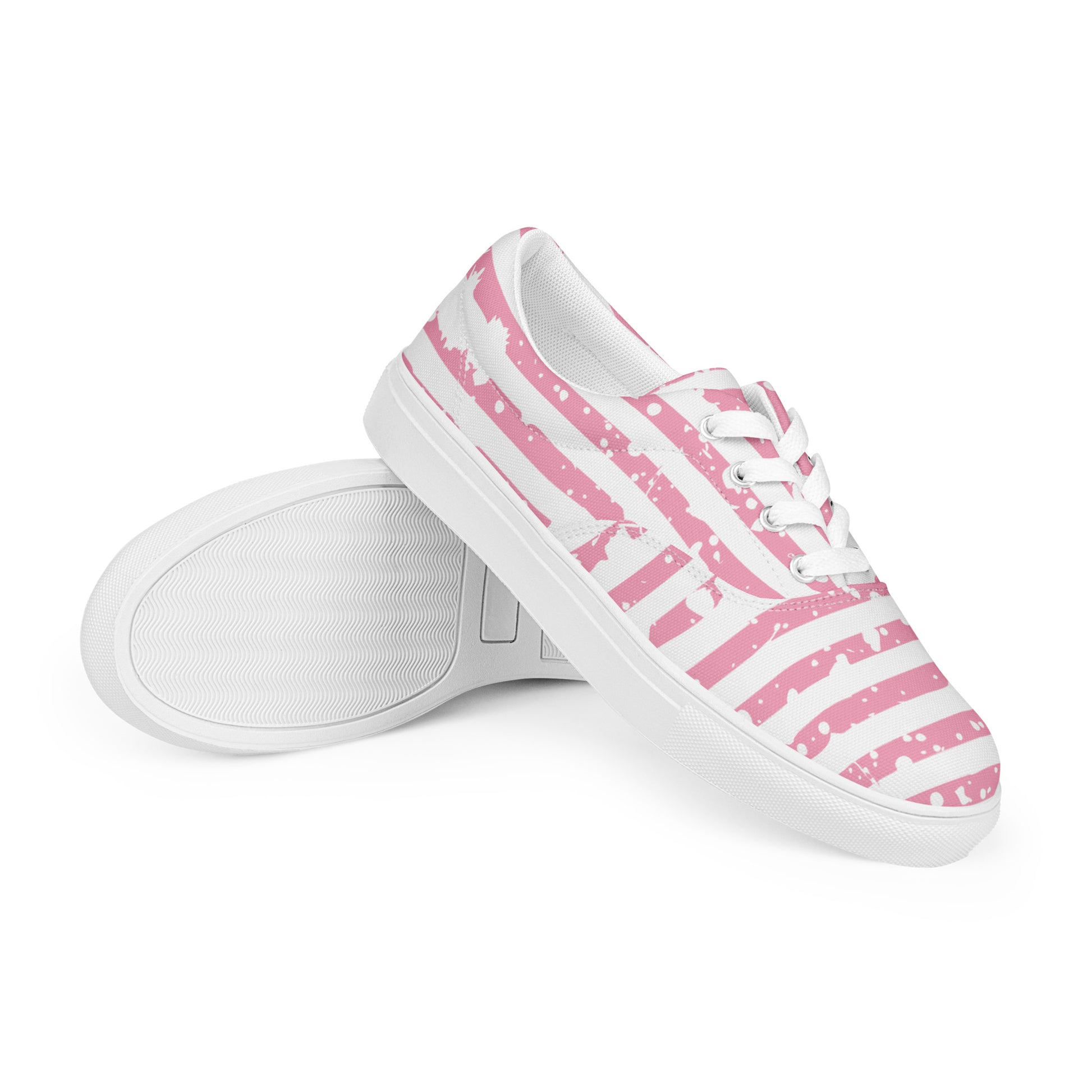 SHINE BRIGHT Women’s Lace-Up Canvas Shoes (Pink) - SOULSKY