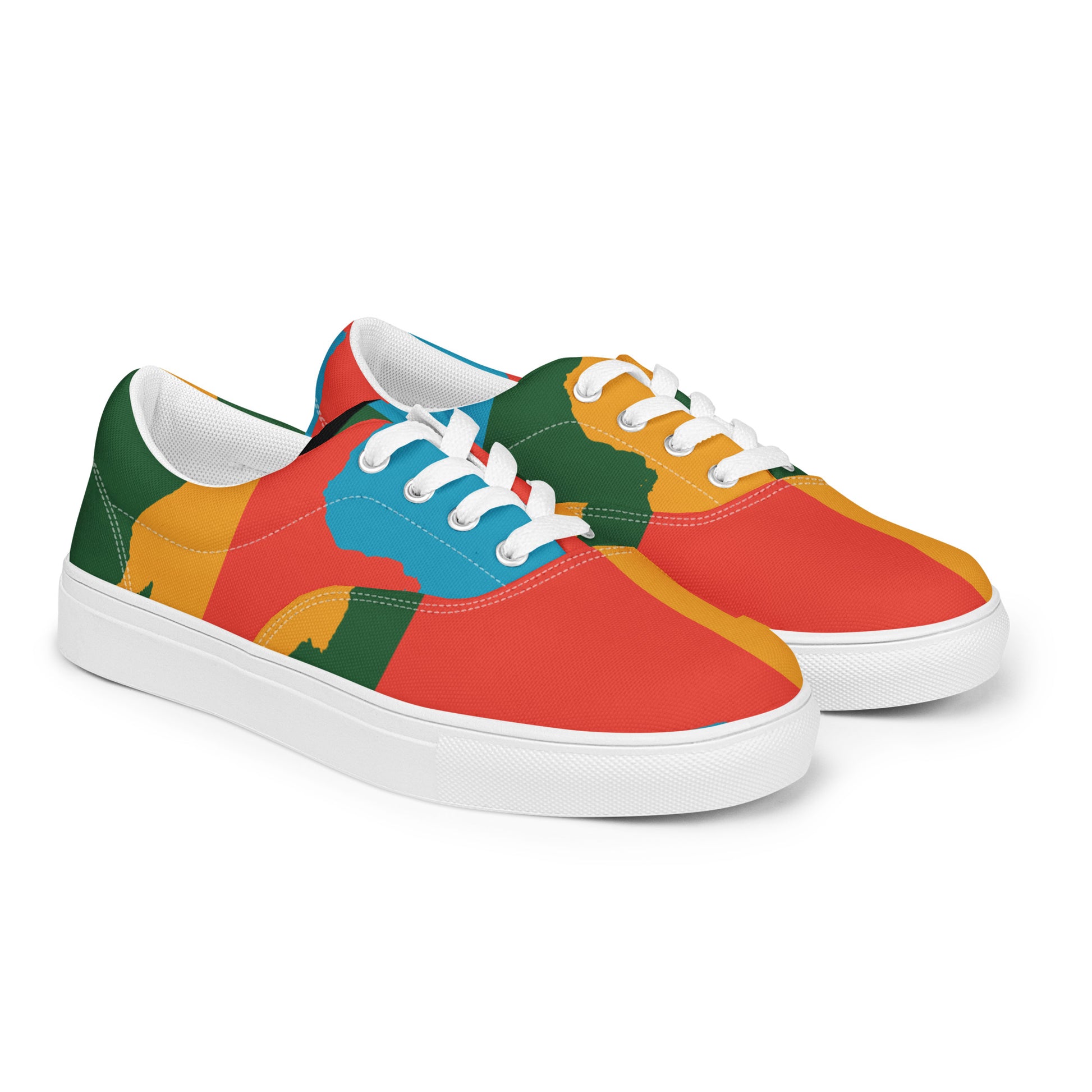 AFRICA WARHOL Women’s Lace-Up Canvas Shoes (Bright) - SOULSKY