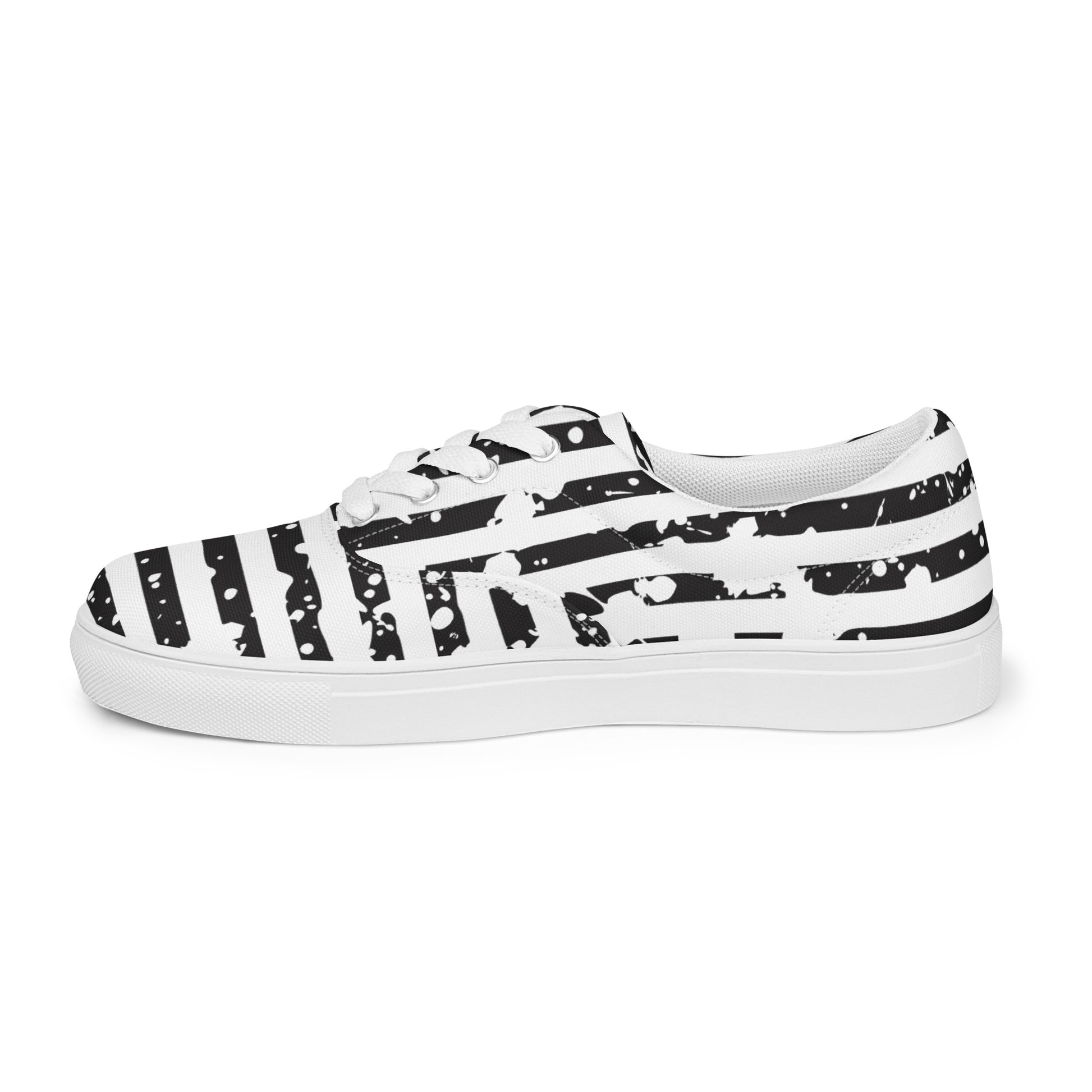 SHINE BRIGHT Women’s Lace-Up Canvas Shoes (Black) - SOULSKY