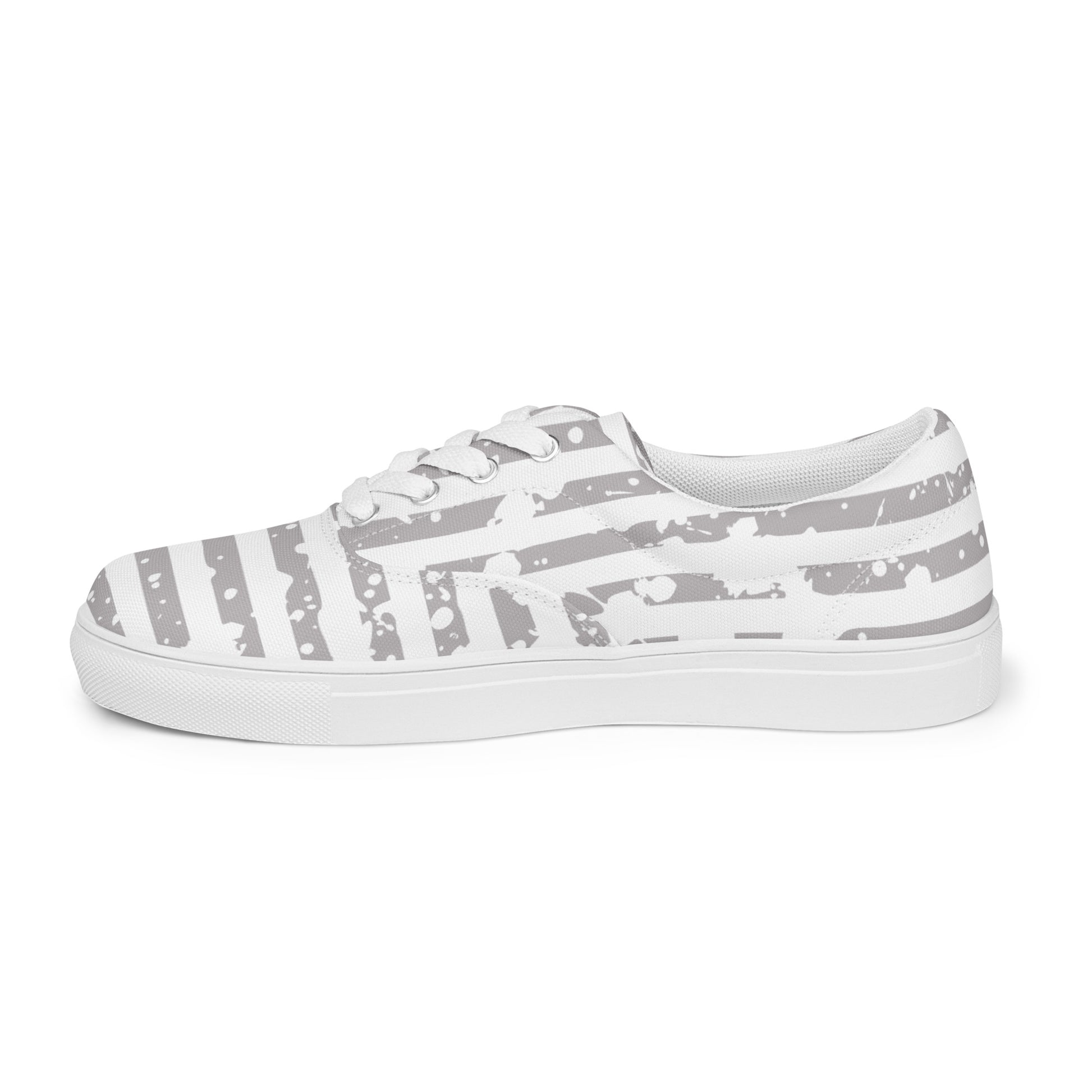 SHINE BRIGHT Women’s Lace-Up Canvas Shoes (Light Gray) - SOULSKY