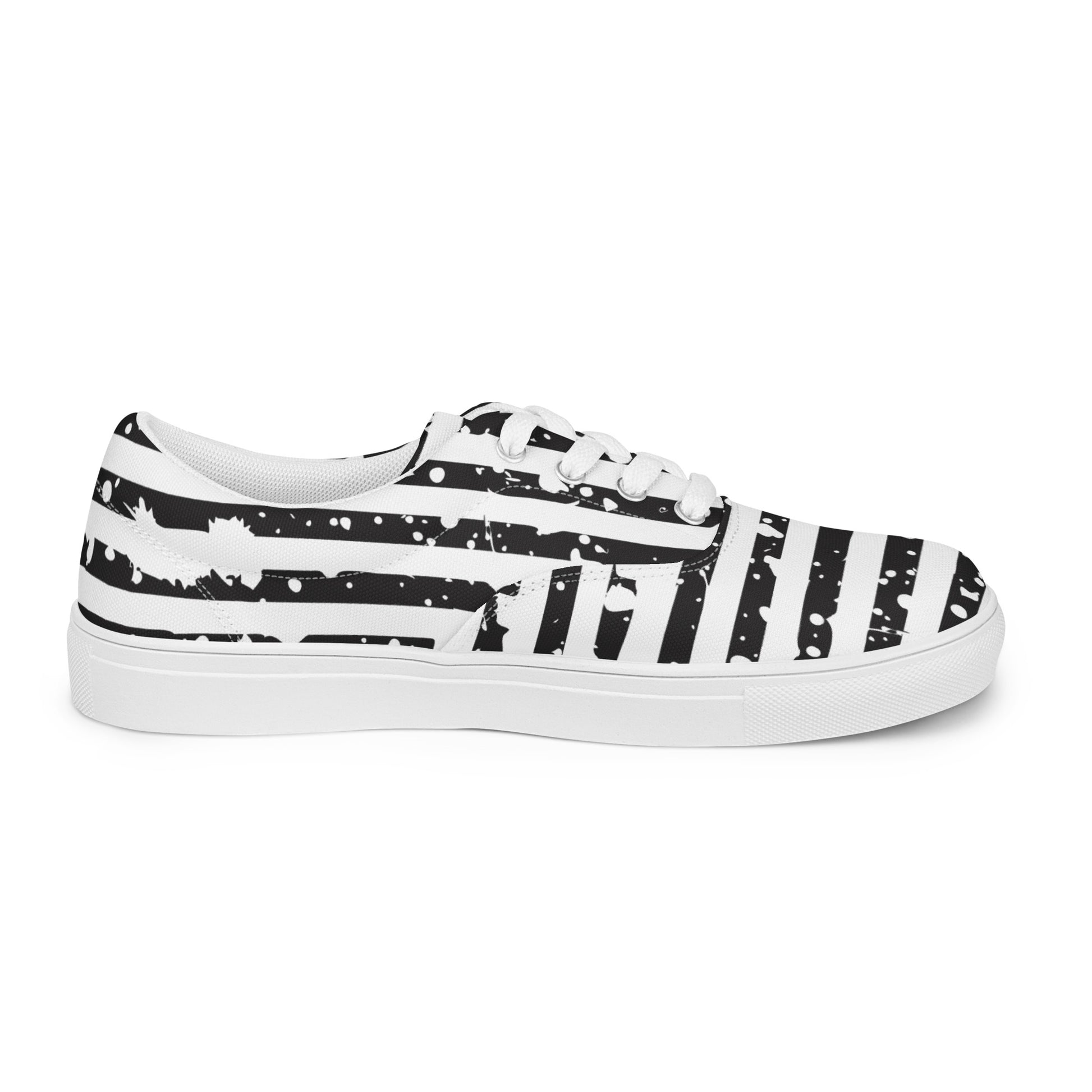 SHINE BRIGHT Women’s Lace-Up Canvas Shoes (Black) - SOULSKY
