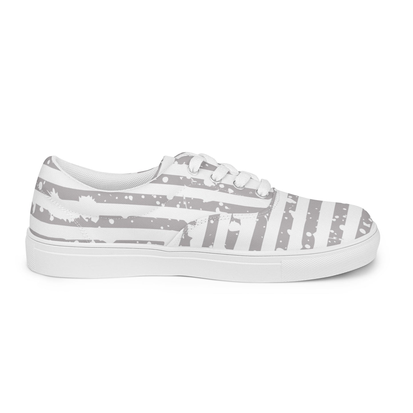 SHINE BRIGHT Women’s Lace-Up Canvas Shoes (Light Gray)