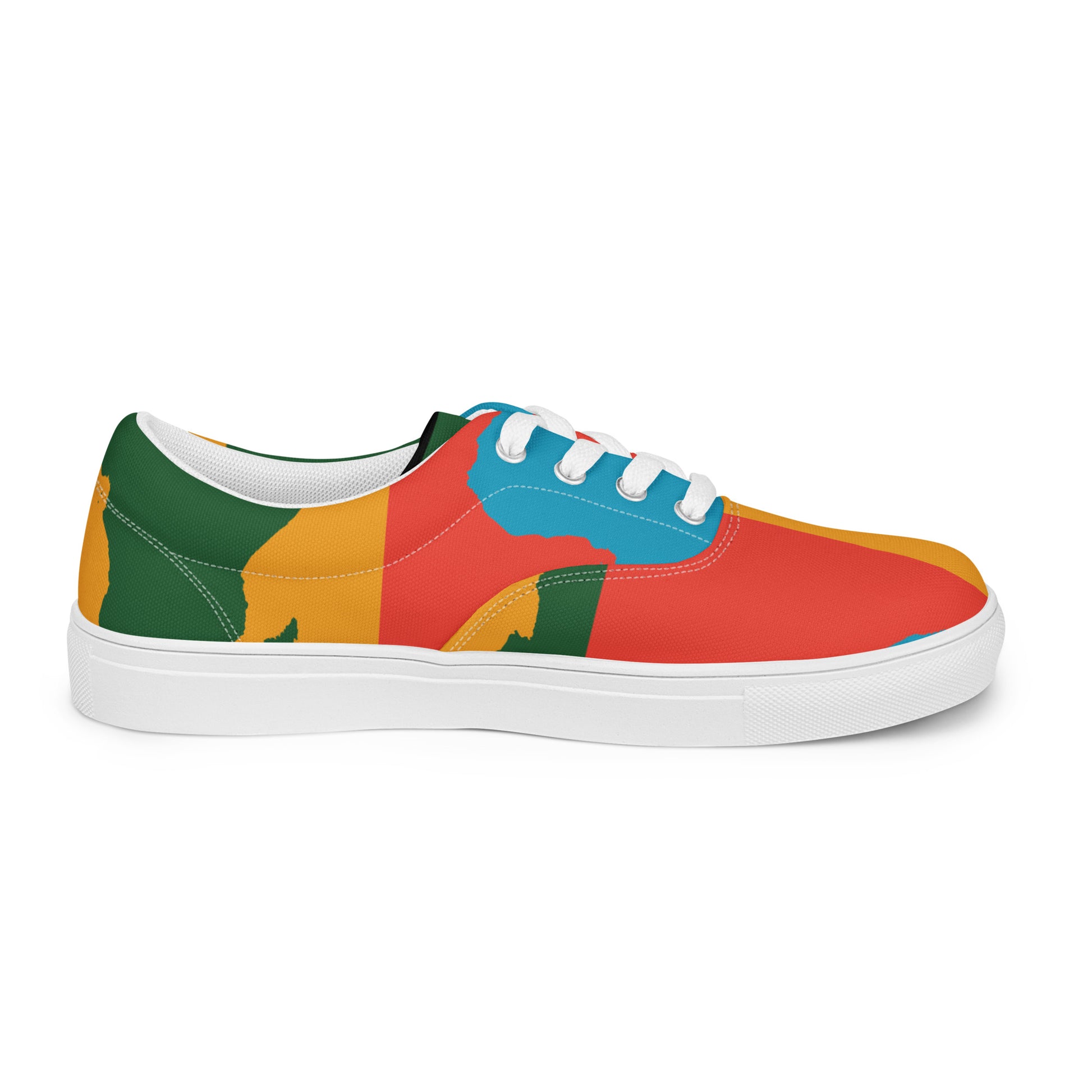AFRICA WARHOL Women’s Lace-Up Canvas Shoes (Bright) - SOULSKY