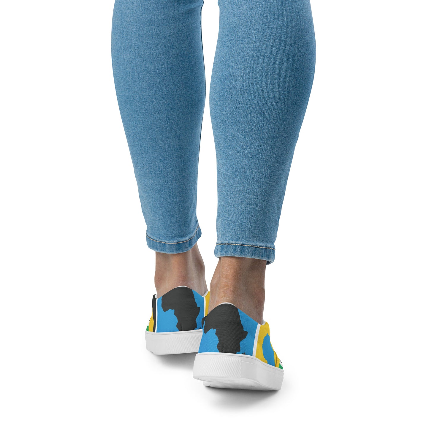 AFRICA WARHOL Women’s Slip-On Canvas Shoes (Yellow, Green, Turquoise)