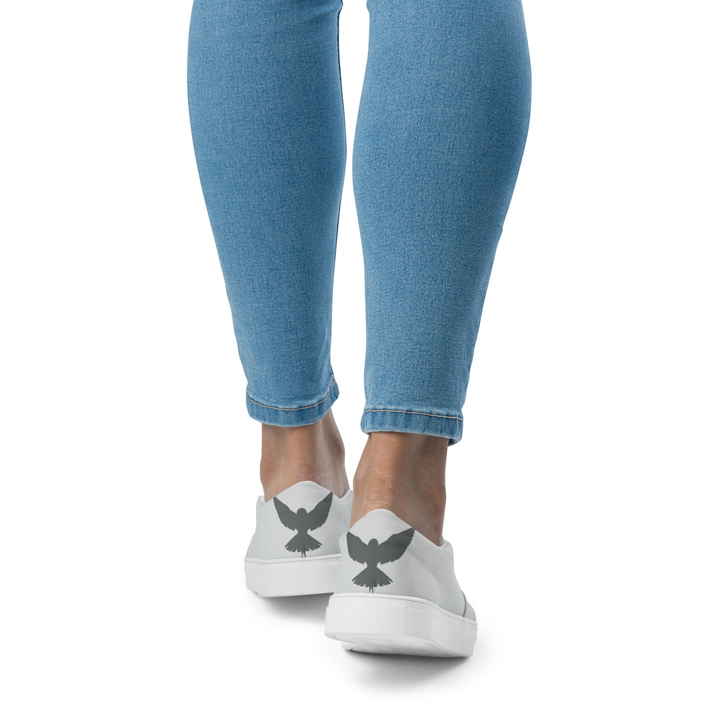 NEVER LOSE HOPE Women’s Slip-On Canvas Shoess (Gray)