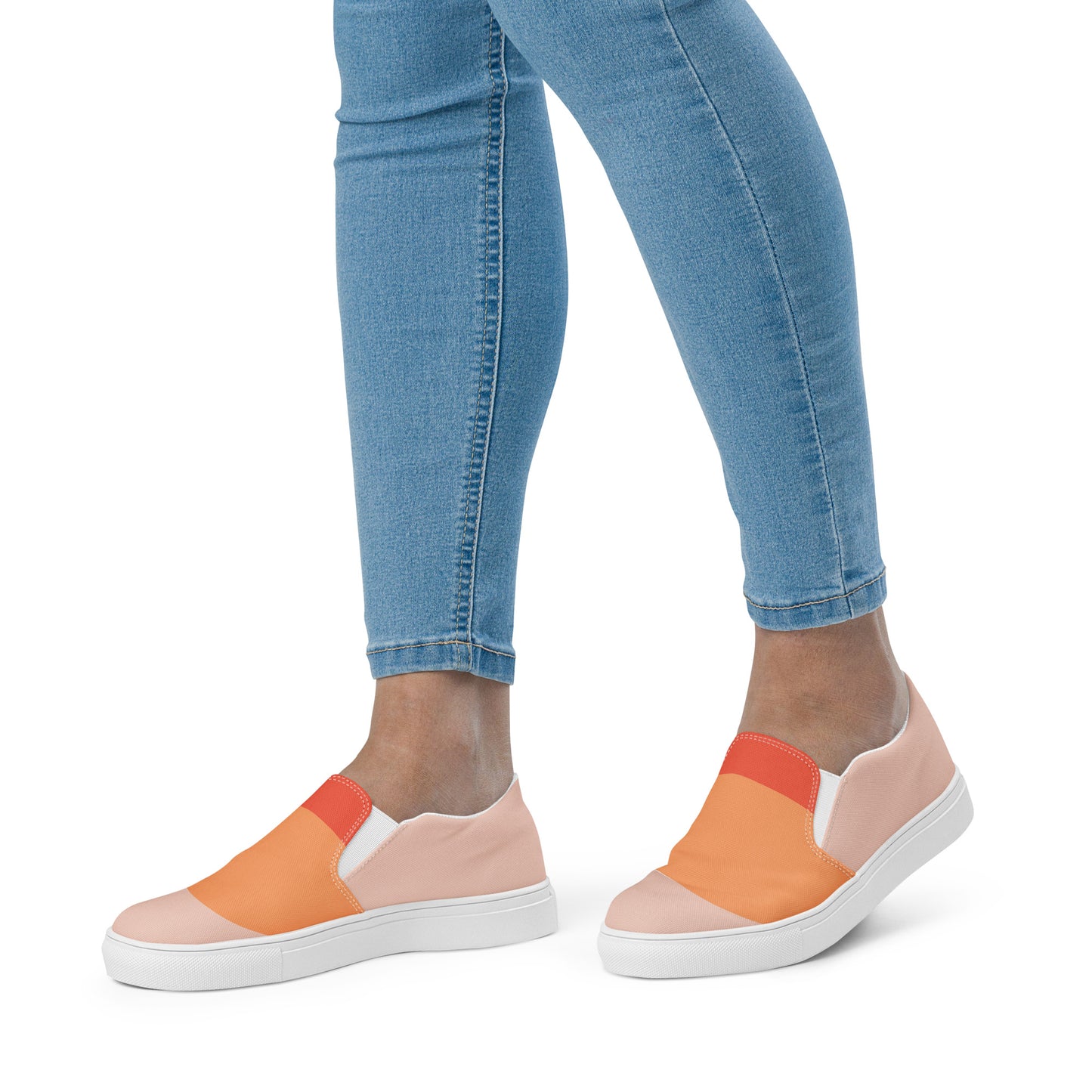 OCEAN CALM Women’s Slip-On Canvas Shoes (Orange)