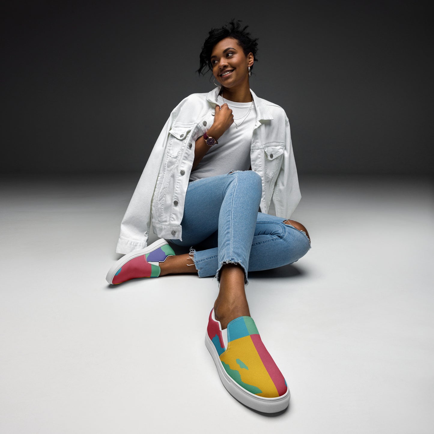 AFRICA WARHOL Women’s Slip-On Canvas Shoes (Retro)