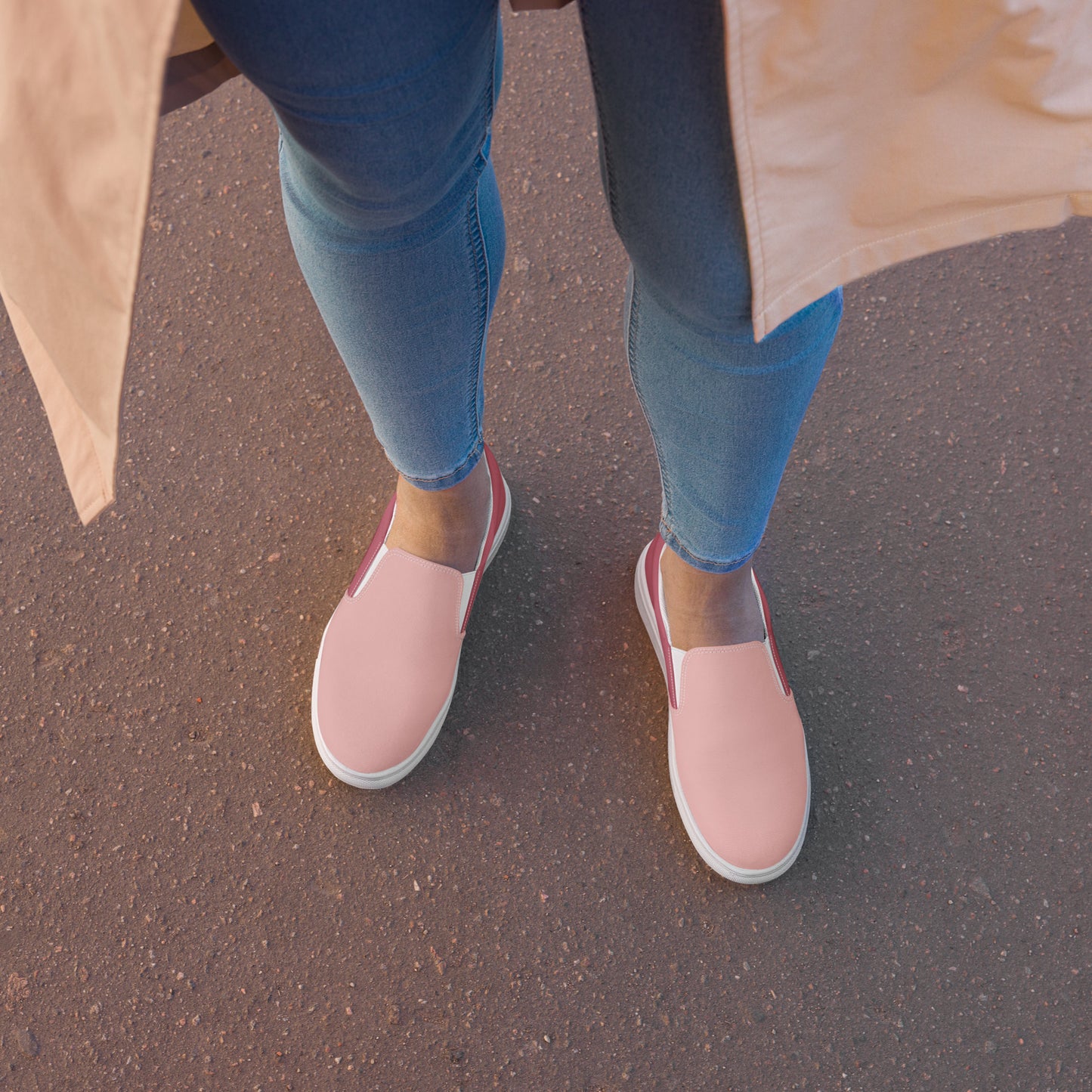 Women’s Slip-On Canvas Shoes (Pink, Mauve)