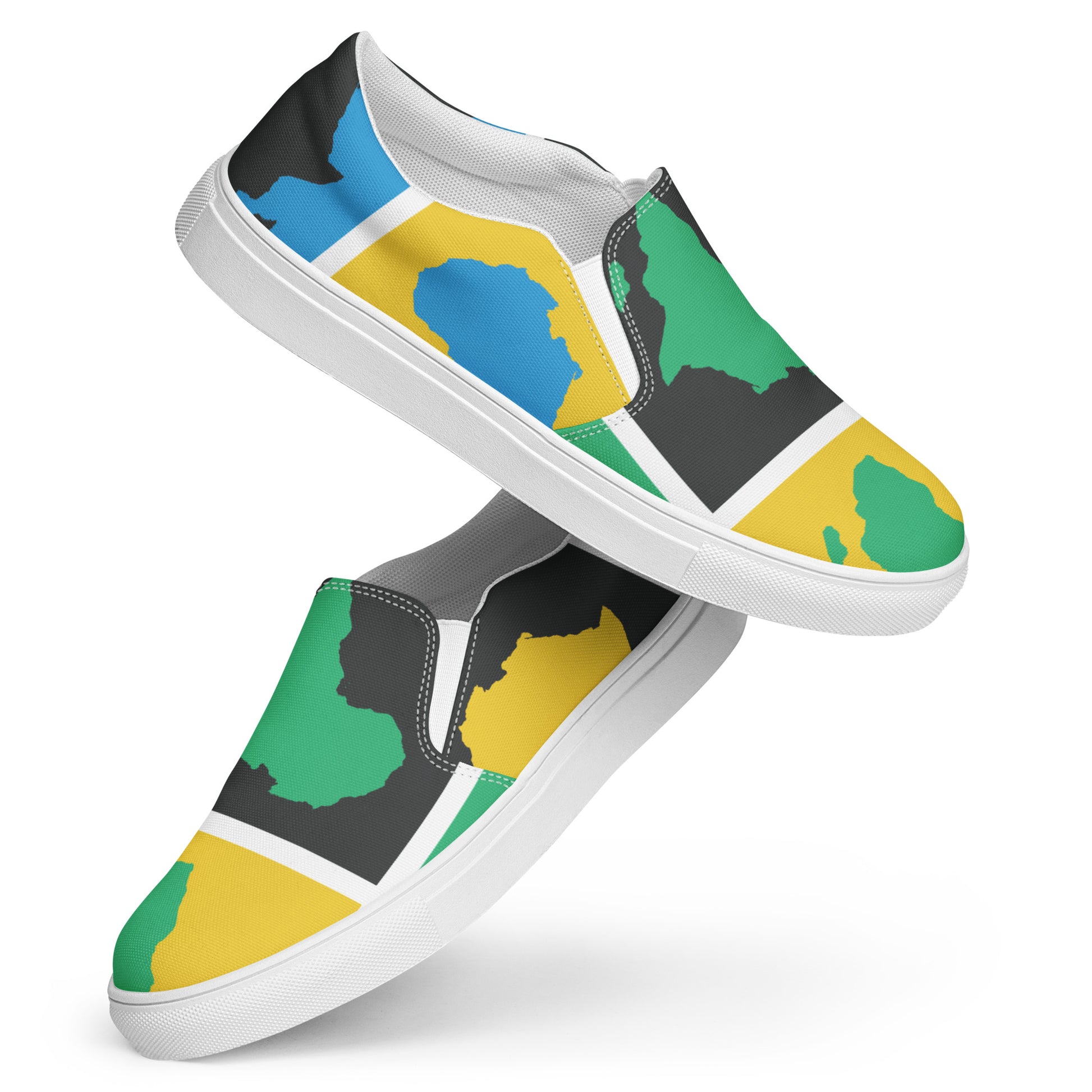 AFRICA WARHOL Women’s Slip-On Canvas Shoes (Yellow, Green, Turquoise) - SOULSKY